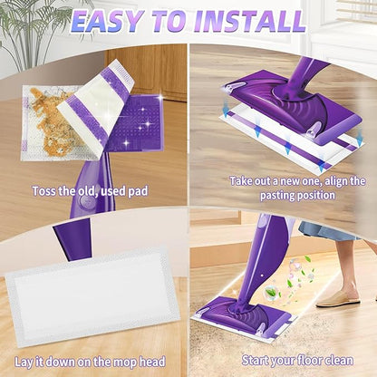 40 Count Mopping Pad for Wet Jet Mop Disposable Wetjet Pads Refills Replacement for Swiffer Wet Pads Refill Compatible with Swiffer Wet Jet Pads Thickness & Absorbent for Household Multi-Surface