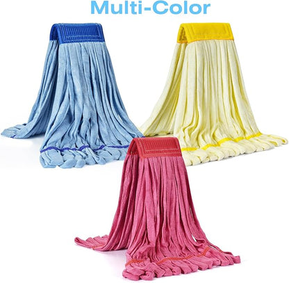 Matthew Cleaning Large Microfiber Tube Mop Heavy Duty Mop Head Replacement,Excellent Absorbency,Premium launderability,Reusable,Loop end for Home,Commercial and Industrial Use-Red 3Pack