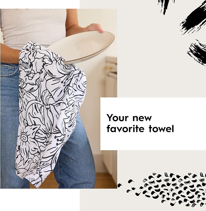GEOMETRY Kitchen Dish Cloths - Spring & Summer Collection - Premium Dishcloths with Geoweave - Absorbent & Fast Drying Kitchen Towels - Lemon Delight, 10" x 10" - 3-Pack