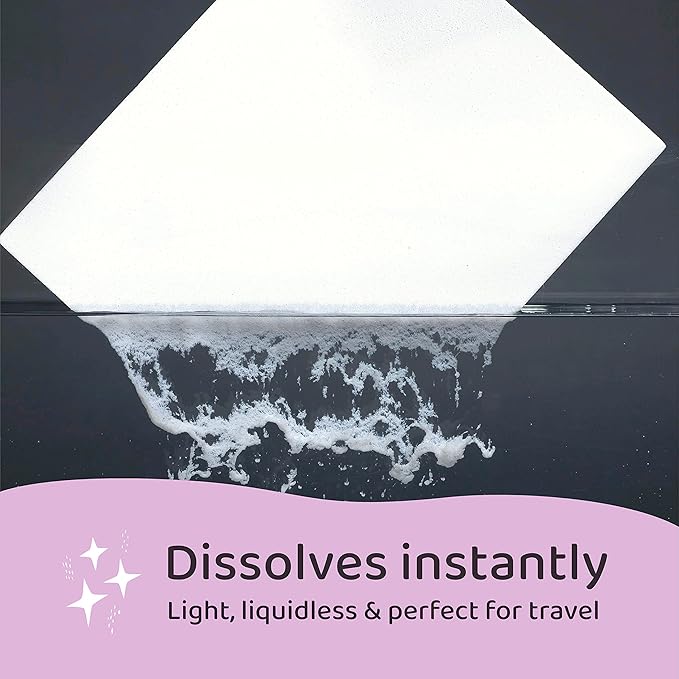 Laundry Detergent Sheets - Sulfate-free, Gentle - For Sensitive Skin, Baby, Hand Wash - Eco Friendly, Natural, Hypoallergenic, Sulfate Free, Fragrance Free, Unscented Laundry Soap