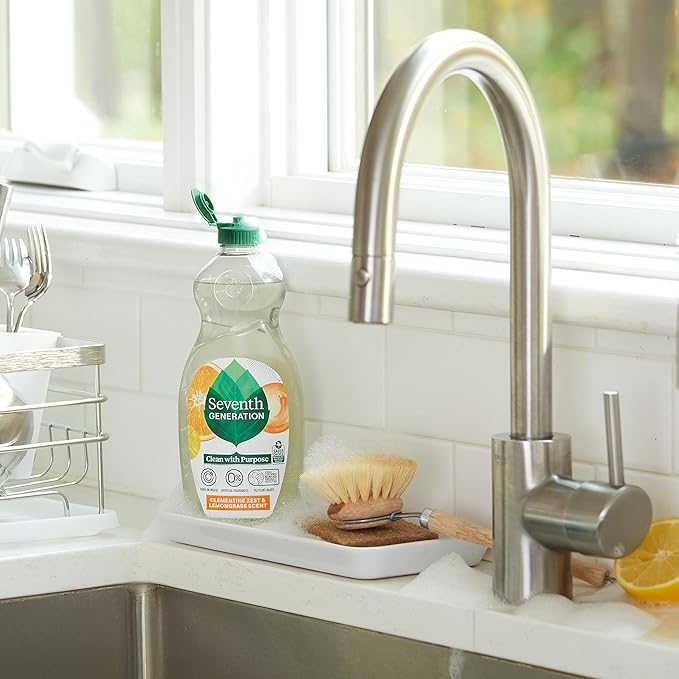 Seventh Generation Dish Liquid Soap Clementine Zest Lemongrass Dishwashing Soap Liquid Soap 19 oz