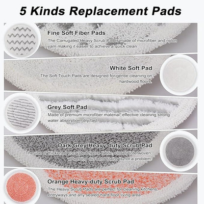 3897A Steam Mop Pads for Bissell SpinWave SmartSteam Scrubbing Steam Mop - Replacement Rotating Mop Head Fit 3897A 3712 3712W, Model No 1641112 (4+2+2+2+2