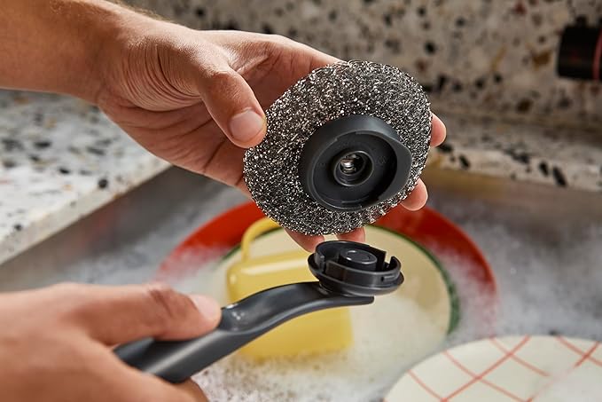 Joseph Joseph SinkTech Stainless Steel Scourer for Stubborn Stains, Replacement Heads - Pack of 2