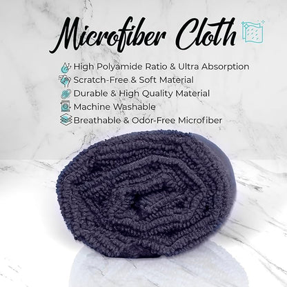 Microfiber Cleaning Cloth - Pack of 24 (12.5"x12.5") Gray Color, Non-Abrasive, Ultra-Absorbent, Lint-Free Towels for Cars, Reusable Cleaning Rags