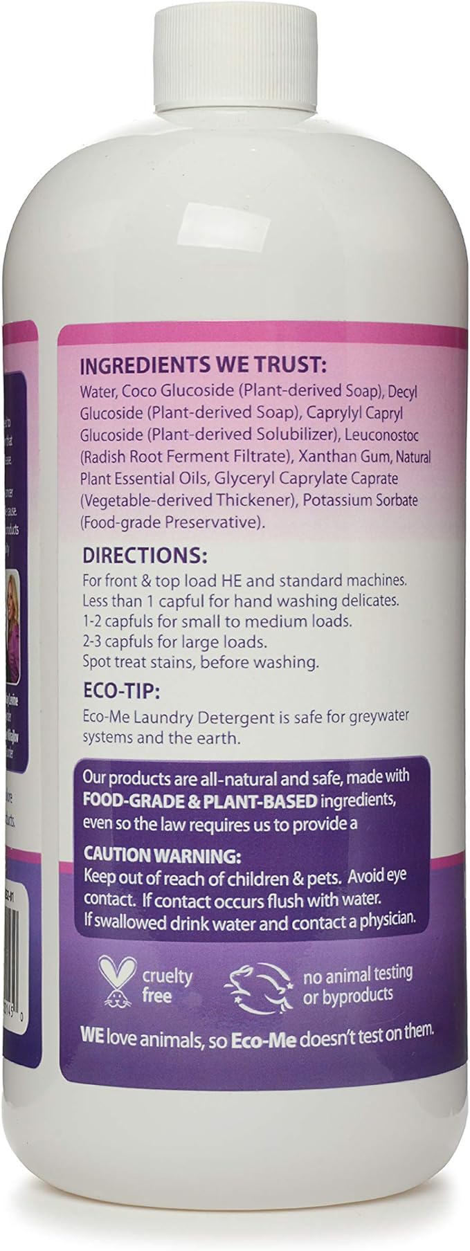 Eco Me Natural Non-Toxic Concentrated Liquid Laundry Detergent, Healthy Lavender Blossom Scent, 32 Ounce