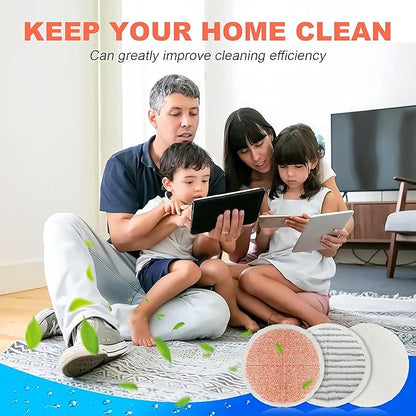Replacement Pads for Bissell Spinwave Mop: 6 Pads for Bissell Spinwave/Spin Wave/Crosswave,Expert/Pet/Cordless Hard Floor,2124 20393 2039a 20399 2039w 23159 23157 Spin Mop Cleaner Scrub/Scrubber Pads