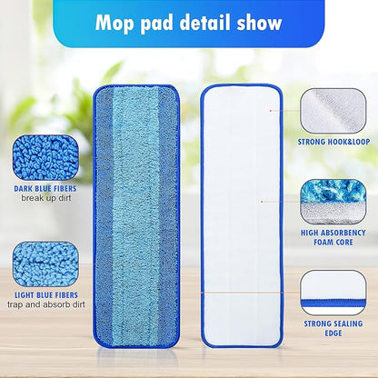 4 Pack Reusable Pads Refills for Swiffer Power Mop, Power Mop Refills for Swiffer PowerMop, Cleaning Stubborn Debris from Wooden Floors