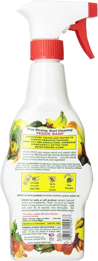 Veggie Wash Fruit & Vegetable Wash, Produce Wash and Cleaner, 16-Fluid Ounce, CASE of 12