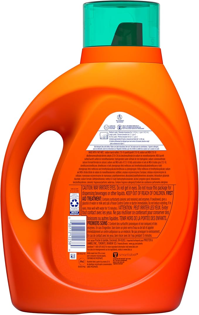 Tide Plus Febreze Freshness HE Turbo Clean Liquid Laundry Detergent, Botanical Rain Scent, 84 fl oz, 59 loads (Pack of 3)