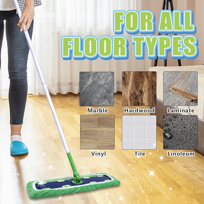 XL Mop Pads Compatible with Swiffer XL Dry Sweeping Cloths, Reusable Wet Pads Refill X-Large Size Fits for Swiffer XL Wet Pads Refills -for Surface Hardwood Floor Cleaning, 4 Pack