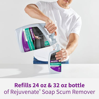Rejuvenate Scrub Free Soap Scum Remover Cleaning Formula - Spray and Rinse for Streak Free Finish on Glass, Ceramic Tile, Chrome, Plastic and More