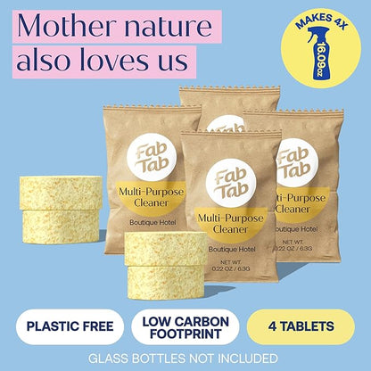 Fabtab Sustainable Multi-surface Cleaner Refill Cleaning Tablets For All Surfaces, Plant-based, No Harsh Chemicals, Citrus Scent (bottle Not Included)