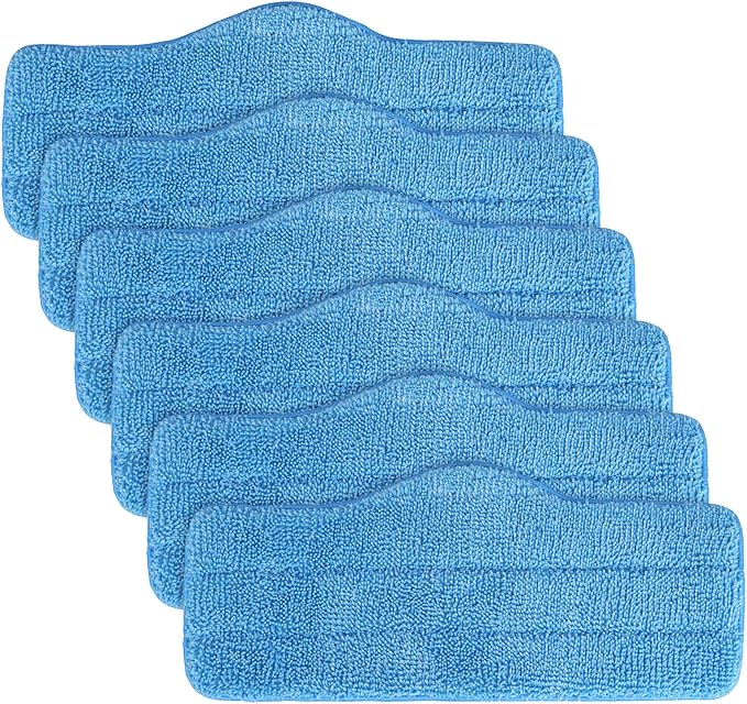 Steam Mop Pads Fit for Dupray Neat Steam Cleaner and Schenley Steam Mop Cleaner - 6 Pack Washable and Reusable Replacement Mop Pads Accessories for Multi-Surface Floor
