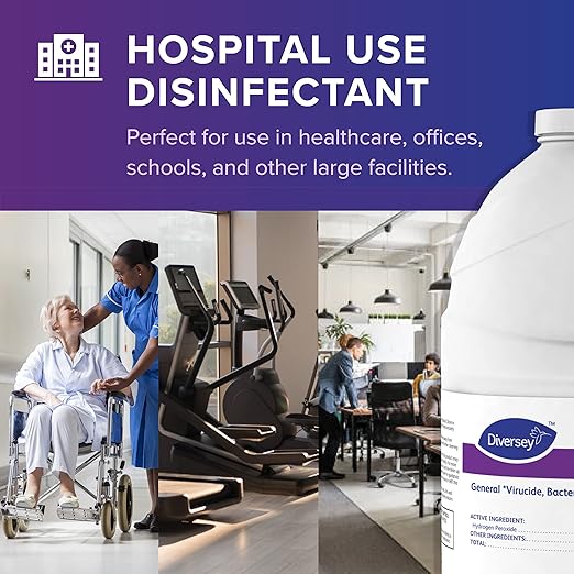 Oxivir Diversey 100898636 Tb One-Step Disinfectant Cleaner, Hospital Grade Accelerated Hydrogen Peroxide AHP, No Fragrance Added, Ready-to-Use Liquid, 1-Gallon (Pack of 4)