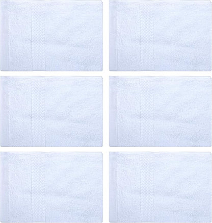 100% Cotton Dish Cloths (Pack of 6) - Dish Rags for Washing Dishes - Reusable & Highly Absorbent Kitchen Towels - Multipurpose Kitchen Rags - (12" x 16" - White)