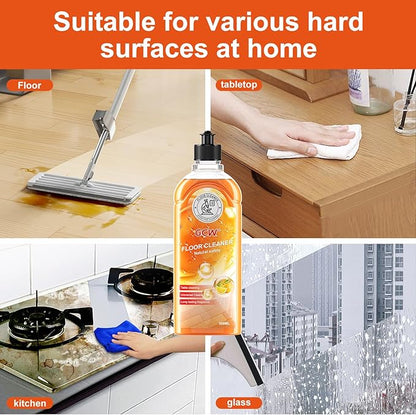 Floor Cleaner & All-Purpose Cleaner Plant-Based and Biodegradable Formula Kitchen, Floor, Bathroom and Surface Cleaning Product for Home, Orange Scent, 33.8 Fluid Ounces (Orange)
