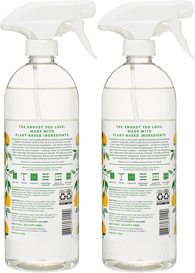 Endust Plant-based Multi-surface Dusting & Cleaning Spray, 24 Fl Oz (Pack of 2)