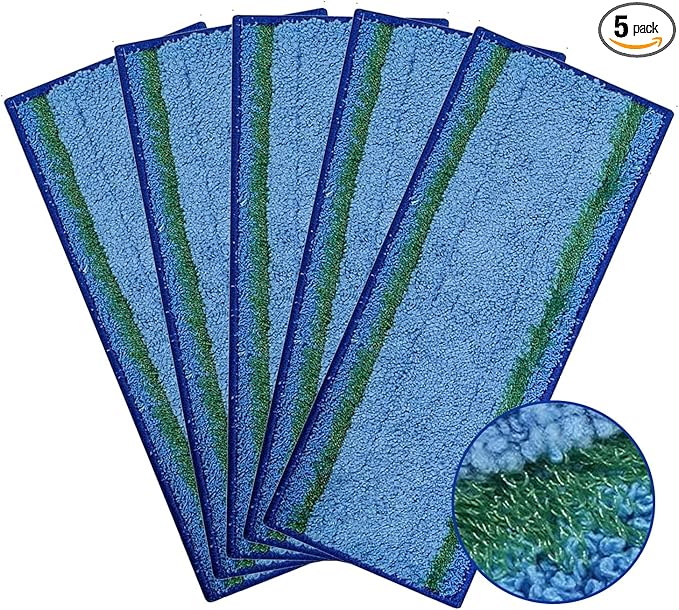 MZY LLC 5 Pack M6 Wet Mopping Pads for iRobot Braava Jet M6 (6110) (6012) (6112) (6113) Ultimate Robot Mop, Reusable & Washable Microfiber Wet Pads for iRobot Braava Mop Pad