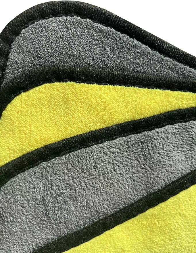 Microfiber cleaning cloth, Reusable and Lint-Free Cleaning Cloths for Car Wash, Detailing, Pet Drying, and Home Cleaning Supplies, Pack of 10 (10-Pack 11.8"" x 11.8""), Grey-yellow