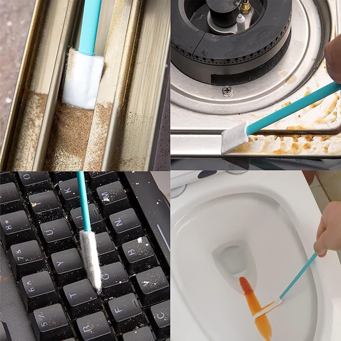100PCS Crevice Cleaning Brush Tool Kit, Disposable Toilet Brush & Seat Cleaner (Yellow)