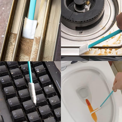 100PCS Crevice Cleaning Brush Tool Kit, Disposable Toilet Brush & Seat Cleaner (Yellow)