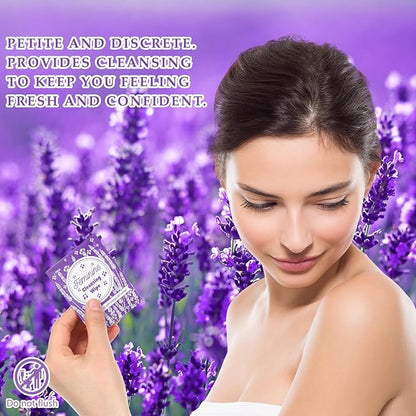 Tondiamo 200 Pcs Feminine Wet Wipes for Women Individually Wrapped Flushable Wipes Travel Size Soothing Personal Cleansing Natural Ingredients for Feminine Daily Use(Lavender Scented)