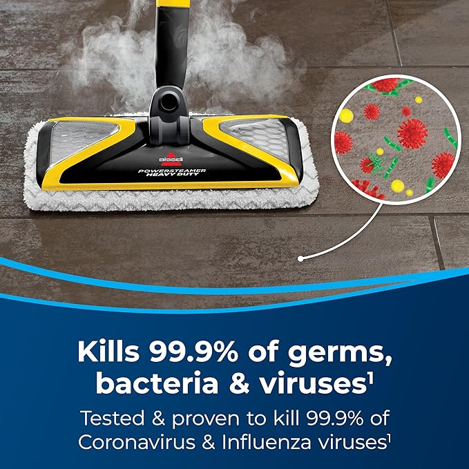 BISSELL Power Steamer Heavy Duty 3-in-1 Steam Mop and Handheld SteamShot for Indoor and Outdoor Use:Garage, Workshop, Auto, Boat, Recreational Vehicles; Windows,Outdoor Furniture and Decks,Black,2685A