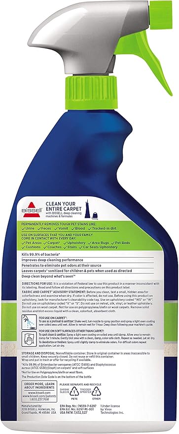 Bissell PET Stain & Odor Remover + Sanitize, 22oz, (1129)
