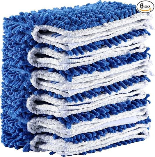 Microfiber Mop Refills, Compatible with O-Cedar Dual-Action Flip Mop, Replacement Mop Heads for Dry/Wet Use, Washable& Reusable for All Floor Cleaning(Pack of 6)