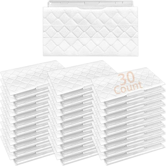 FFsign VACMOP Mop Pad Refills Compatible with Shark Vacmop VMP30 VM252 VM250 VM200 Vacuum, Disposable Replacement Mop Pads, White, 30 Count