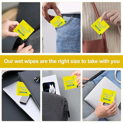 200 Pcs Deodorant Wipes Bulk, Individually Wrapped Antiperspirant Wipe, Mini Personal Cleansing Wipes for Travel, Sweat Body Wipe for Women Men Sports Cleanse Skin Excessive Sweating (Lemon)