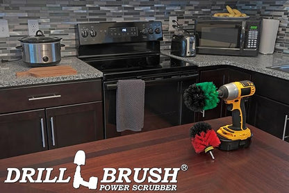 Drill Brush Power Scrubber - Kitchen Cleaning - Dish Brush - Pots and Pans - Cast Iron Cookware - Tile and Grout Brush - Outdoor Cleaning - Stiff Bristle Patio and Deck Brush - Concrete Bird Baths