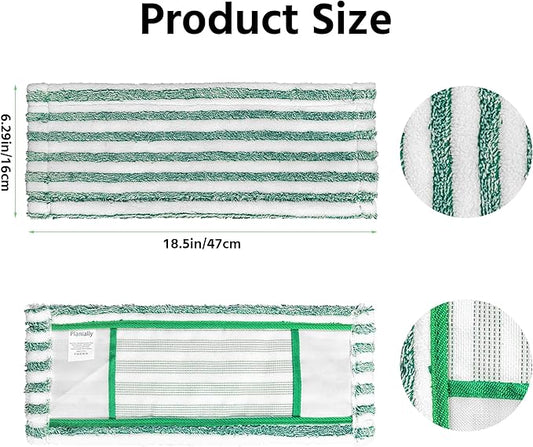 3 Pack Microfiber Mop Pads Refills Compatible with Libman Wet &Dry Dust Mops, Reusable Washable Replacement Mop Heads for Floor Cleaning, Easy to Install and Remove Flat Mop, 18Inch