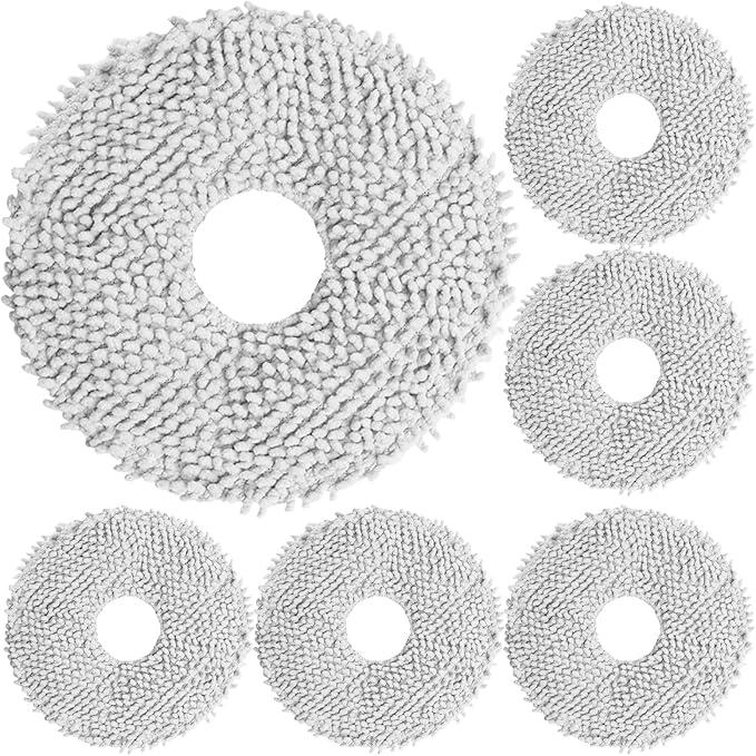 6Pack Microfiber Vacuum Mop Cloth Pads for Dreame X40 Ultra/L10s Ultra/L40 Ultra/L30 Ultra/X30 Ultra/L20 Ultra/Xiaomi X10+/X20+/Mova E30 Ultra,Replacement Parts Washing Mopping Pad Replacement Mop Pad
