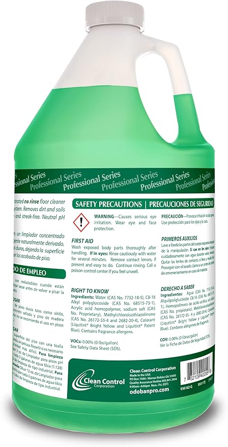 OdoBan Professional Series Neutral pH No Rinse Floor Cleaner Concentrate, 4 Gallons