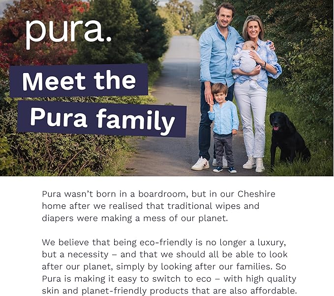 Pura Natural Sensitive Baby Wipes, 99% Water, Unscented & Hypoallergenic, Suitable for Sensitive & Eczema-prone Skin, Fragrance Free & Hypoallergenic, EWG Verified, 3 x 60 per pack (180 Wipes)