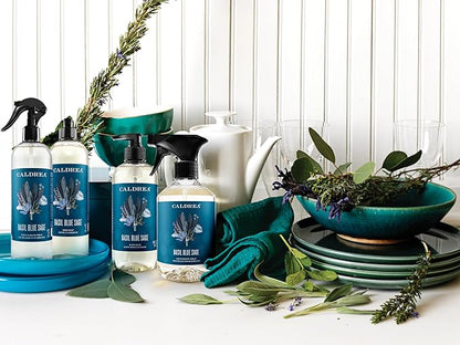 Caldrea Multi-surface CounterTop Spray Cleaner, Made With Vegetable Protein Extract, Basil Blue Sage, 16 Fl Oz