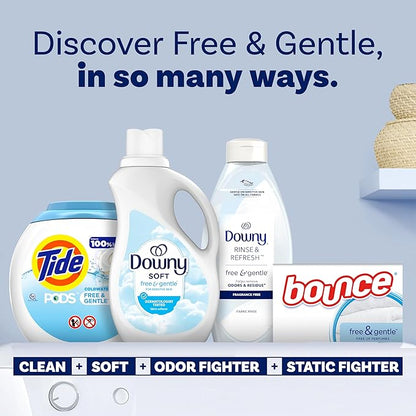Downy Free & Gentle Fabric Softener (Fabric Conditioner), 44 fl oz, 60 Loads, Hypoallergenic