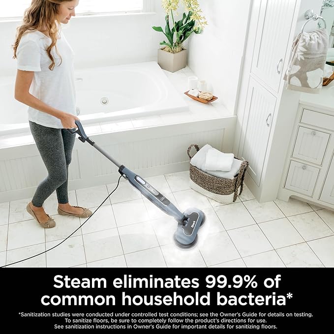 Shark Steam & Scrub Steam Mop, Scrubbing & Sanitizing, 2 Steam Modes, Rotating Pads, XL Water Tank, Swivel Steering, Designed for Hardwood, Marble, Tile, and Stone, Blue, S8000