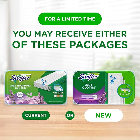 Swiffer Sweeper Wet Mopping Cloth Multi Surface Refills, Febreze Lavender Scent, 36 count (Pack of 2)
