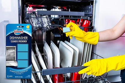 Glisten DT0312T Dishwasher Cleaner & Freshener, 3 Tablets, Clear, 3 Count
