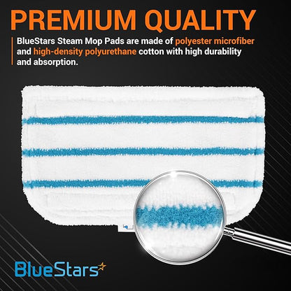 BlueStars [Upgraded] Steam Mop Pads Replacement Compatible with Black and Decker Steam Mop SM1600, SM1610, SM1620, HSMC1321, HSMC1321APB, HSMC1361SGP, BDH1855SM, BDH1760SM, SMP20 - Pack of 3