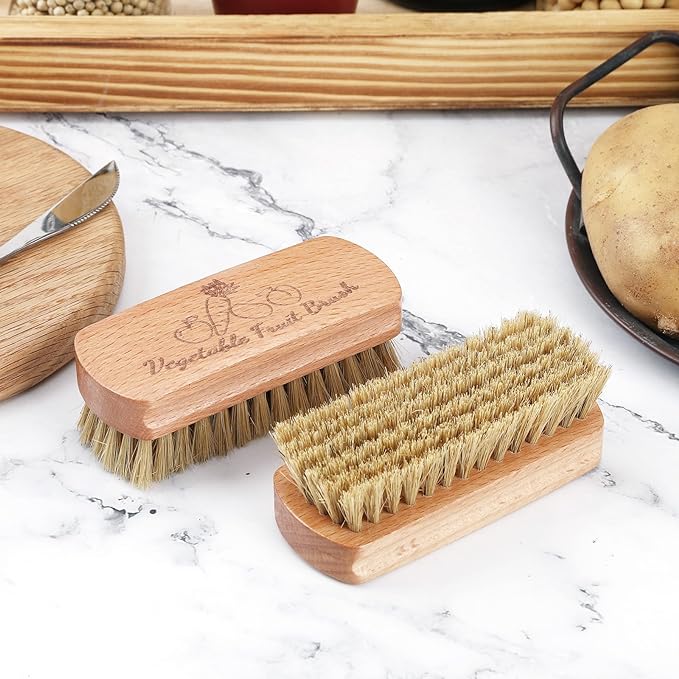 Vegetable Brush,2 Veggie Wash Brushes Potato Brush Cleaning Brush for Potato Carrot Cucumber and Fruits Vegetable Brush Scrubber for Food