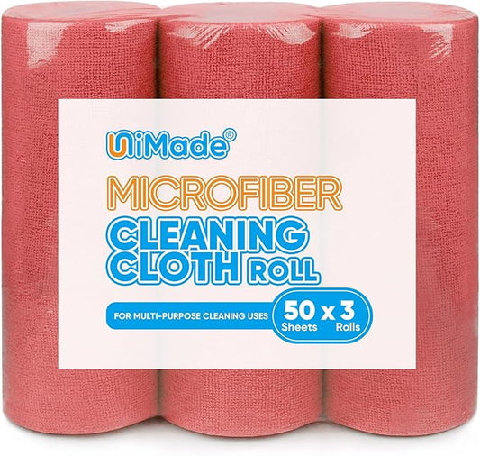 Microfiber Cleaning Cloth, 300 Sheets Shop Towels Commercial Grade Washcloths Lint-Free Work Rags Bulk Towels for Cars Mechanic Restaurant Garage Housekeeping, 11.5"x 11.5", Red