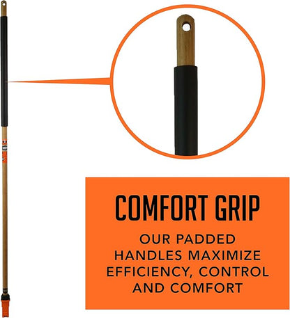 SWOPT 24” Floor Squeegee + 60" EVA Foam Comfort Grip Wooden Handle, Combo, Gray & 10” Premium Multi-Surface Scrub Brush Head