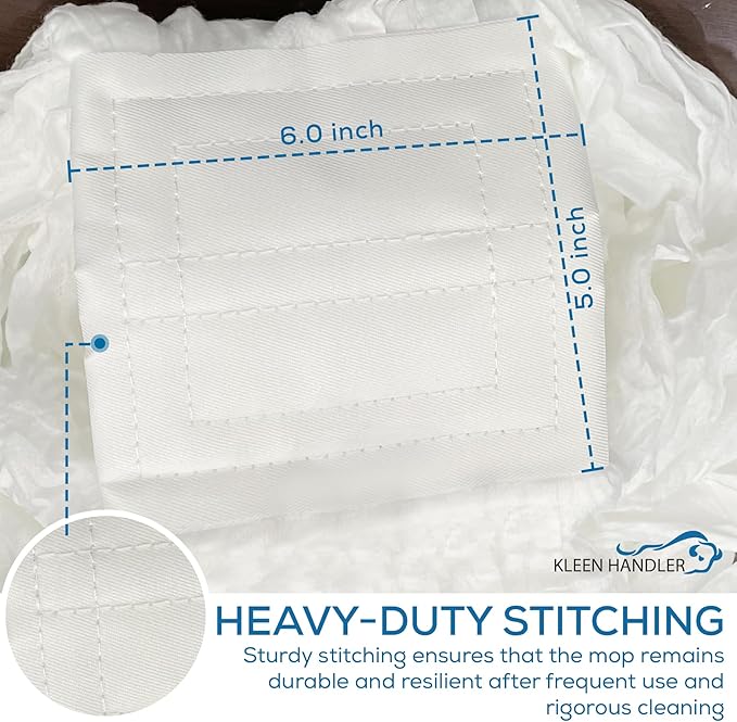 KLEEN HANDLER Disposable Industrial Mop Head Replacement | Non-Woven Cut End Floor Cleaning Wet Mop Head Refill (Pack of 6)
