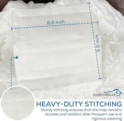 KLEEN HANDLER Disposable Industrial Mop Head Replacement | Non-Woven Cut End Floor Cleaning Wet Mop Head Refill (Pack of 6)