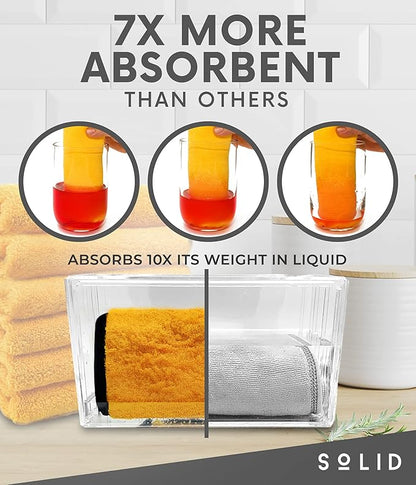 Solid Multipurpose Plush Microfiber Cleaning Cloth Towel for Household, Car Washing, Drying & Auto Detailing - 16" x 24" (6)
