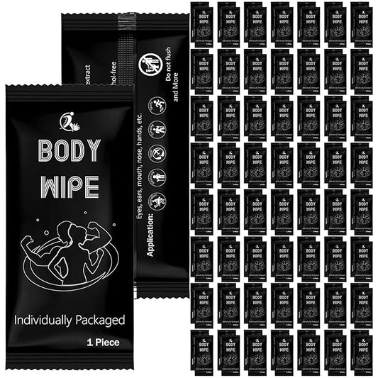 Timgle 200 Pcs Body Wipes Individually Wrapped Bath for Adults Face Hand Deodorant Body Wipes Pearl Pattern Wet Shower with Aloe Bathing Disposable Cleansing for Travel Gym Travel(Black Background)