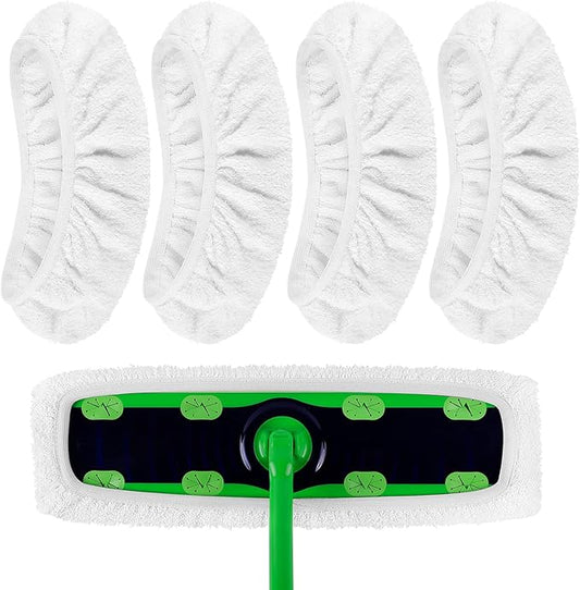 4 Pack Microfiber Mop Pads for Swiffer XL Mops Reusable Wet and Dry Mopping Cloths Compatible with Swiffer Sweeper XL,Washable XL Mop Refill Replacement for All Hardwood Dry & Wet Cleaning